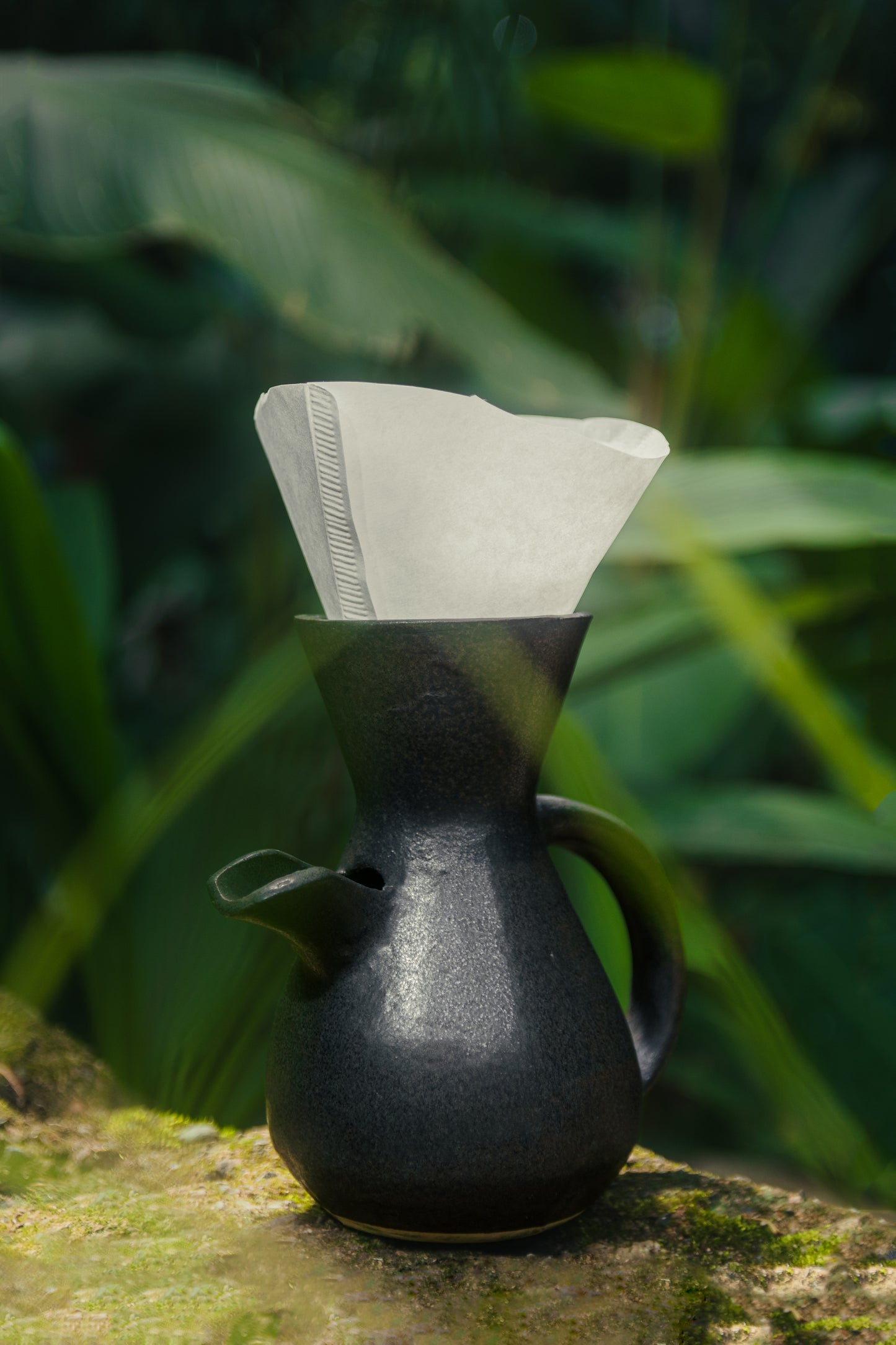 Ceramic coffee dripper with natural matte finish, Costa Rican pour over coffee maker